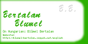 bertalan blumel business card